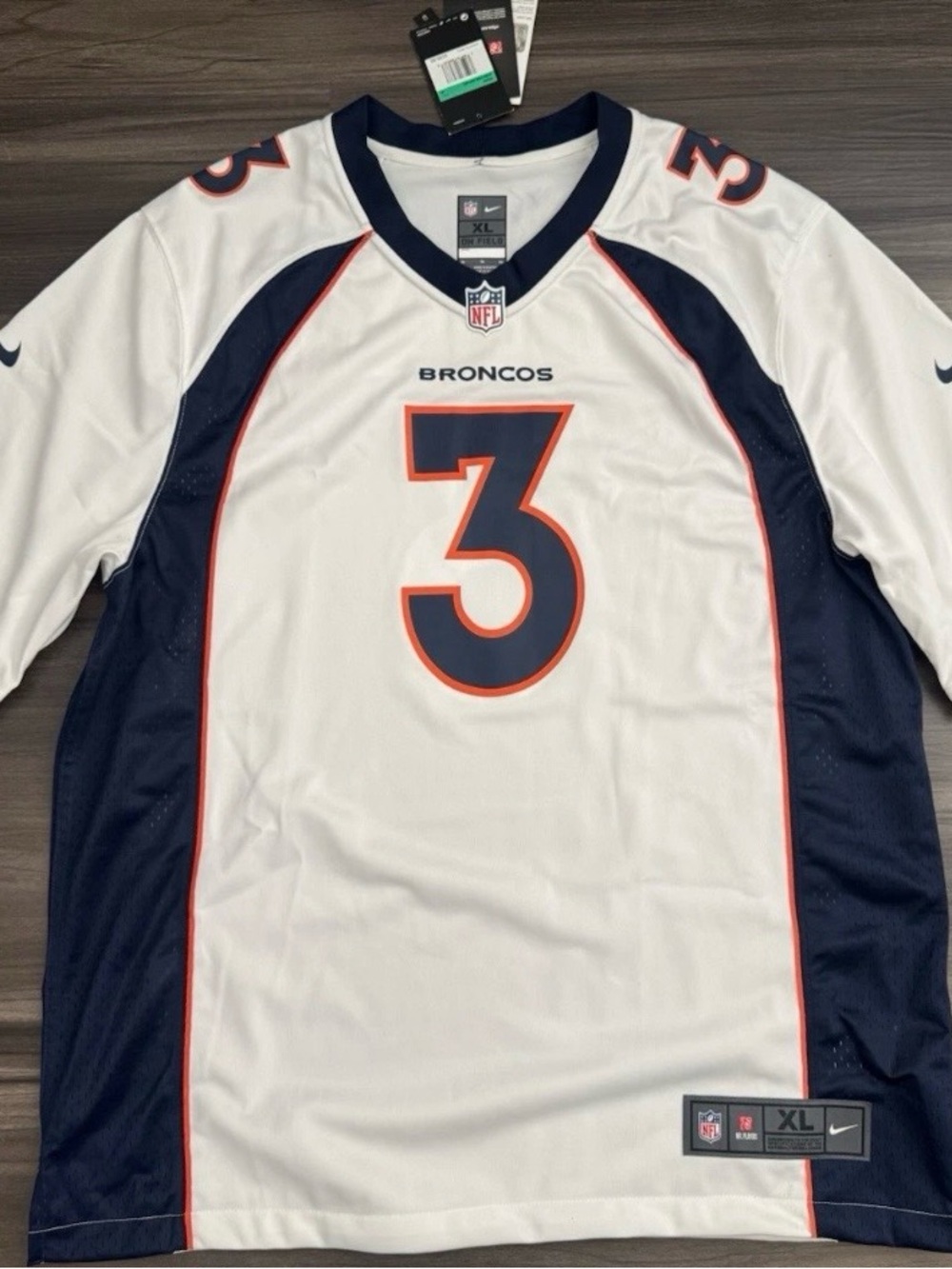 Russell Wilson White Denver Broncos Nike Game Jersey Fanatics Size Large XL NWT